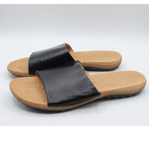 b.o.c. Womens Black Slide Sandals Contoured Footbed Comfort Shoes Size 8M Z54409